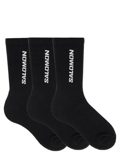 Salomon 3-pack Socks Everyday Crew In Black
