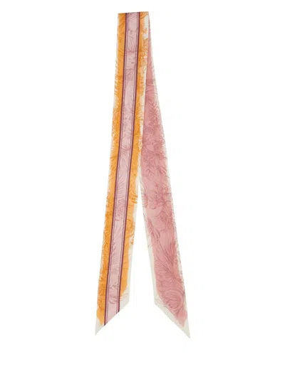 Ferragamo Long Lightweight Fabric Scarf In Pink