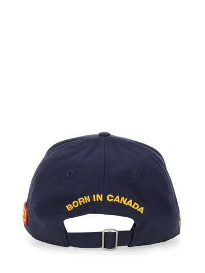 Dsquared2 Navy Canadian Patch Baseball Cap In Blue