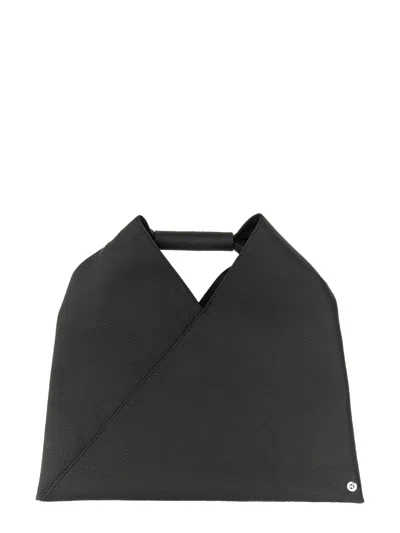 Mm6 Maison Margiela Mm6 By Maison Margiela Triangular Silhouette Mini Bag With Distinctive Handle In Black