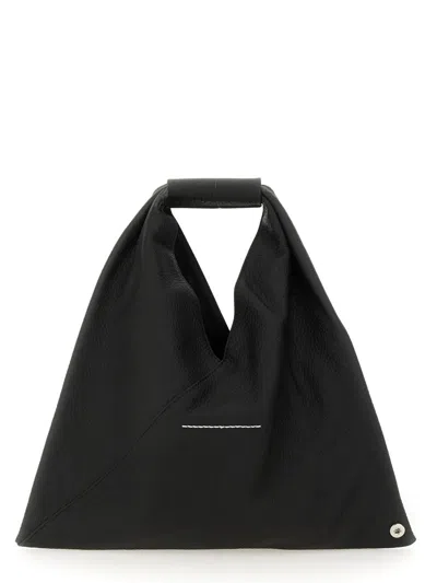 Mm6 Maison Margiela Mm6 By Maison Margiela Triangular Silhouette Mini Bag With Distinctive Handle In Black