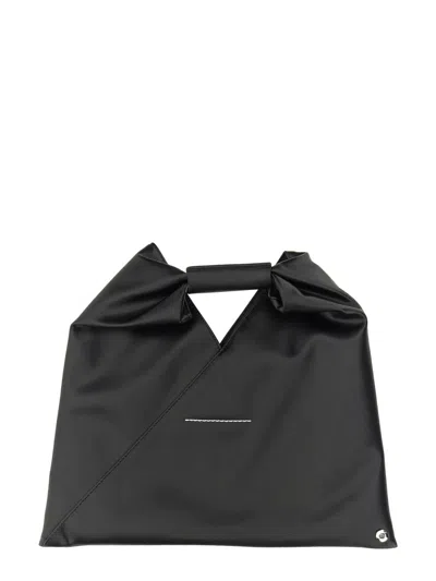 Mm6 Maison Margiela Mm6 By Maison Margiela Asymmetrical Black Mini Bag With Distinctive Handle In Black