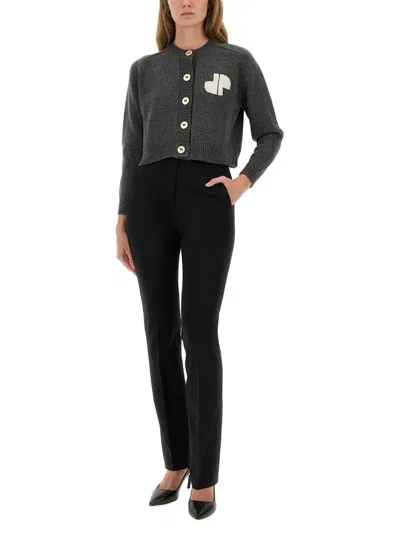 Patou Jp Monogram Intarsia Wool And Cashmere Cropped Cardigan Clothing