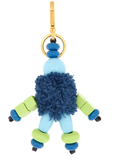 Etro Whimsical Beaded Charm With Fluffy Accents In Gold