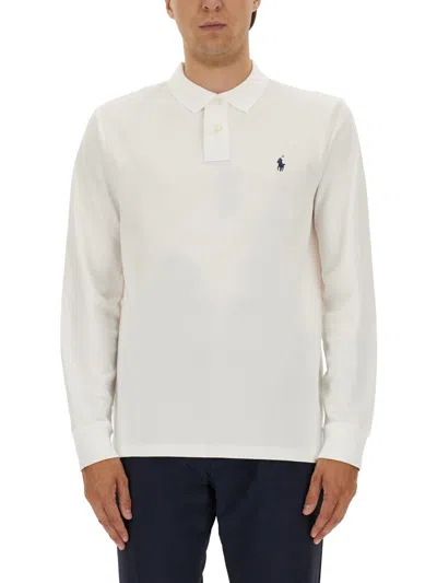 Polo Ralph Lauren White Polo With Classic Collar And Pony Embroidered On The Front In White