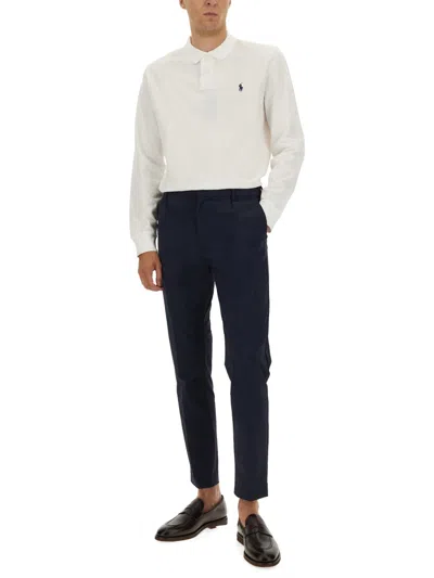 Polo Ralph Lauren White Polo With Classic Collar And Pony Embroidered On The Front In White