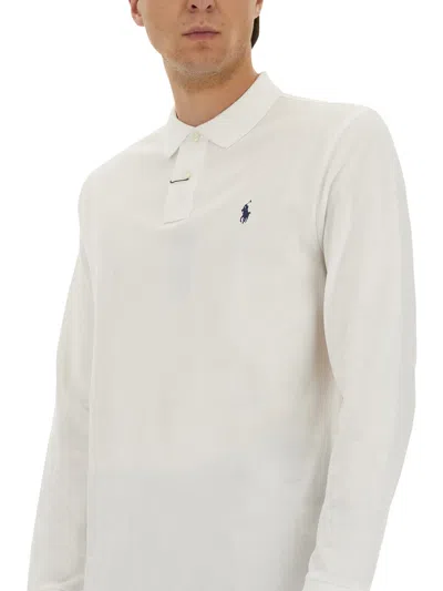 Polo Ralph Lauren White Polo With Classic Collar And Pony Embroidered On The Front In White