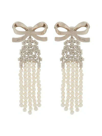Self-portrait Drop Earrings With Bow