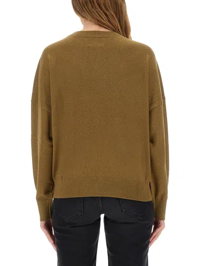 Isabel Marant Étoile Relaxed Fit Long Sleeve Jersey Top With Ribbed Details In Brown