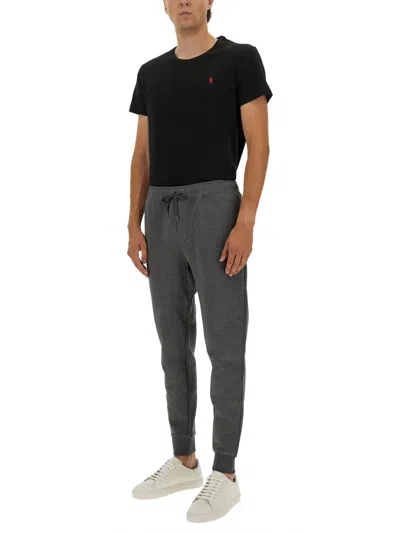 Polo Ralph Lauren Tapered Jogger Pants With Drawstring Waist And Ribbed Cuffs In Gray