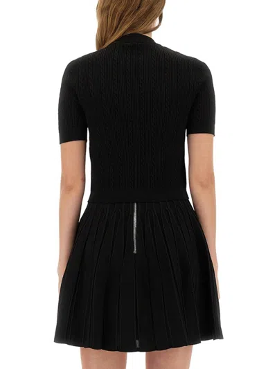 Balmain Textured Ribbed Knitted Cardigan With Button-up Front In Black