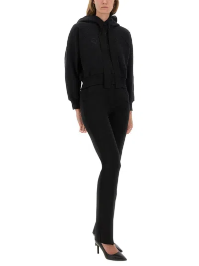 Patou Knitwear Hood Cropped Ribbed Cuffs In Black