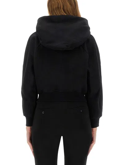 Patou Knitwear Hood Cropped Ribbed Cuffs In Black