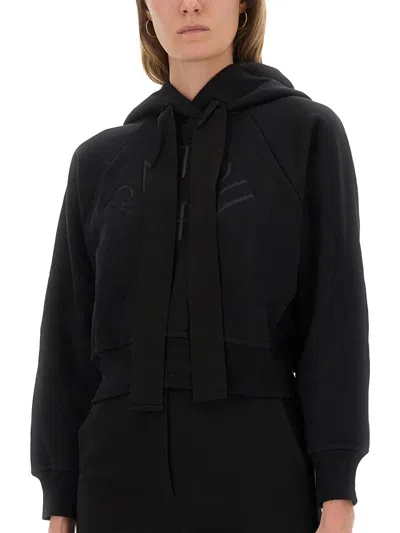 Patou Knitwear Hood Cropped Ribbed Cuffs In Black