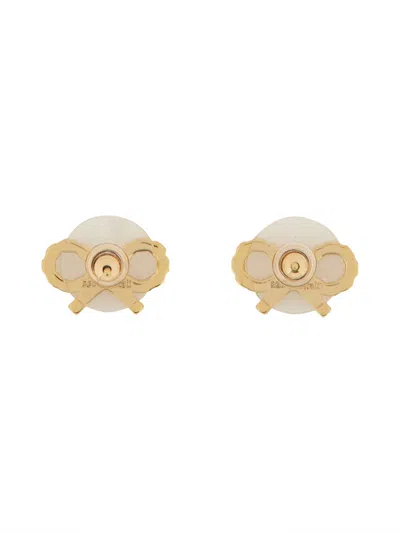Self-portrait Micro Bow Earrings In Gold