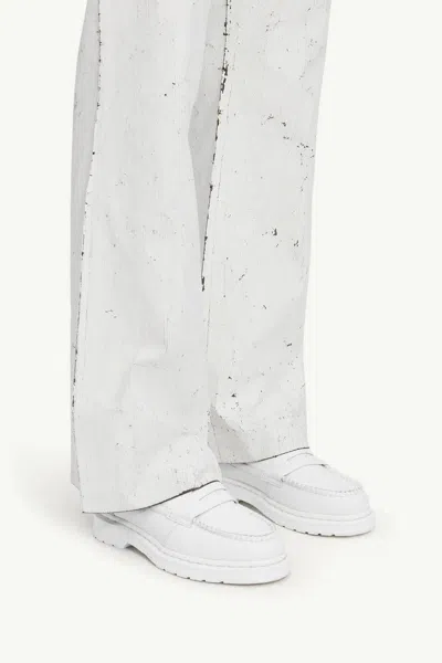 Mm6 Maison Margiela X Dr. Martens Leather Moccasin Loafers In White