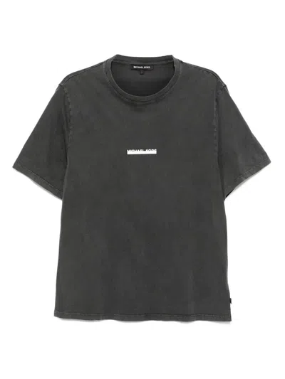 Michael Kors Embellished-logo Cotton T-shirt In Black