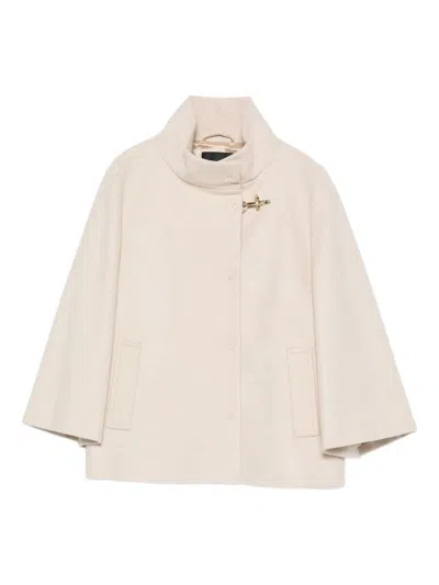 Fay Beige Toggle-fastening Jacket In Neutral