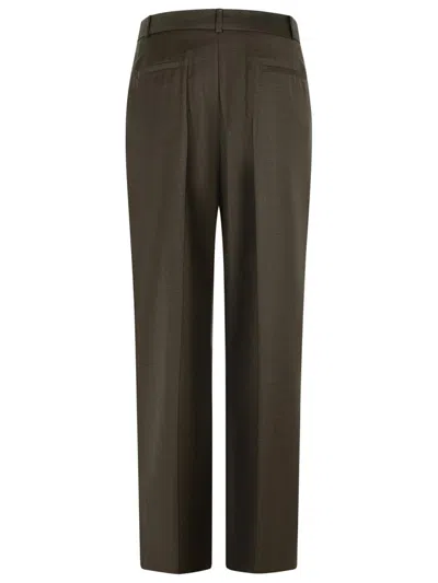 Loulou Studio 'sbiru' Brown Virgin Wool Pants In Red