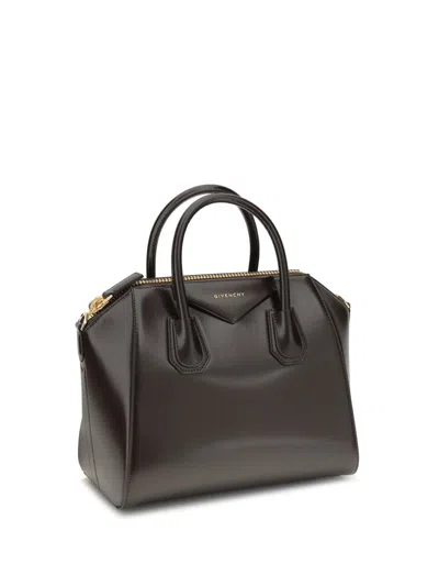 Givenchy Antigona Mini Top Handle Bag In Box Leather In Brown