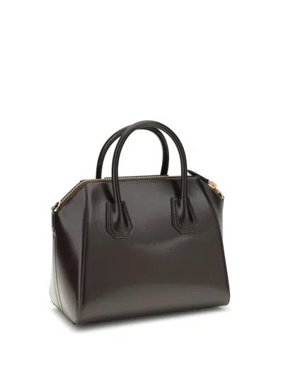 Givenchy Antigona Mini Top Handle Bag In Box Leather In Brown