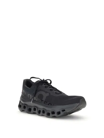 On Running Cloudmonster Sneakers With Signature Cloudtech Sole In Black