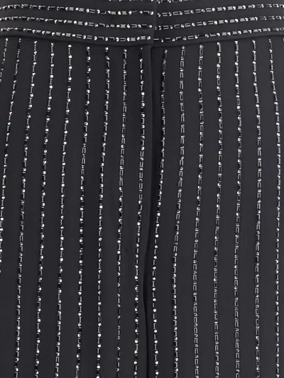 Giorgio Armani Wide-leg Silk Pants With Strass In Animal Print