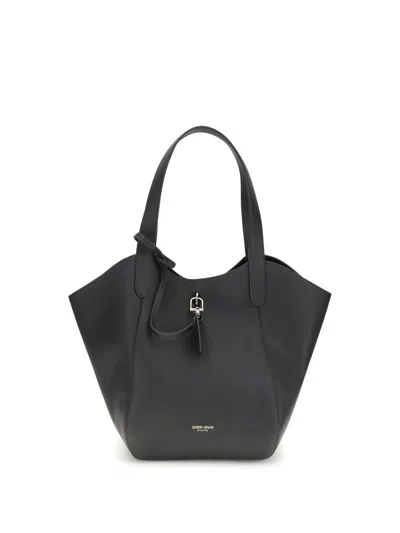 Giorgio Armani Women Medium Suede Shoulder Bag In Black