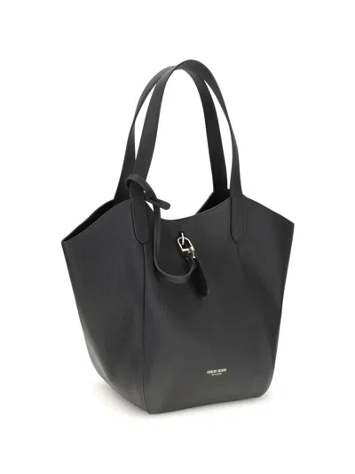 Giorgio Armani Women Medium Suede Shoulder Bag In Black