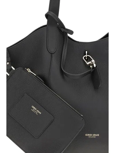 Giorgio Armani Women Medium Suede Shoulder Bag In Black