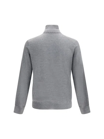 Brunello Cucinelli Lightweight Turtleneck Sweater In Cashmere And Silk In Gray