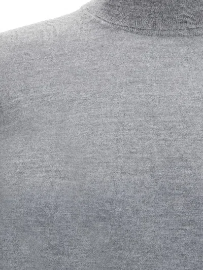 Brunello Cucinelli Lightweight Turtleneck Sweater In Cashmere And Silk In Gray