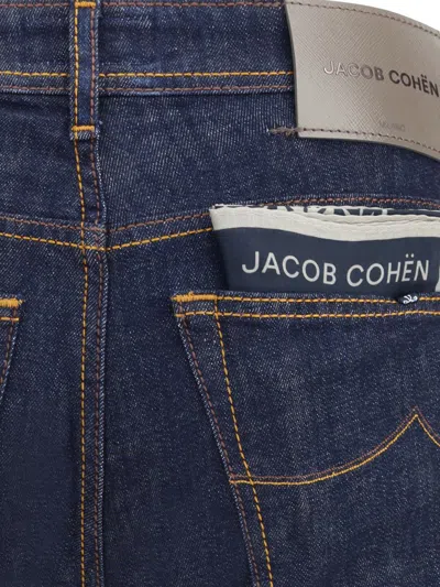 Jacob Cohen Tailored Dark Denim Trousers With Classic Five-pocket Design In Blue