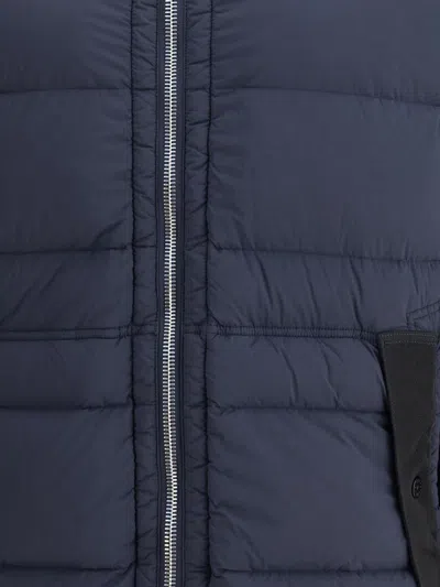 Stone Island Seamless Tunnel Hooded Down Jacket In Blue