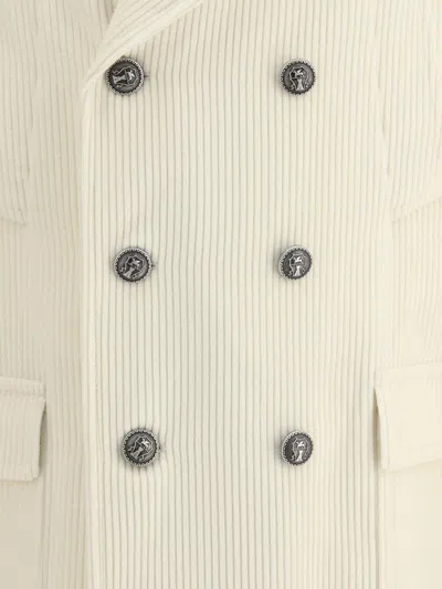 Brunello Cucinelli Men One-and-a-half-breasted Coat In White