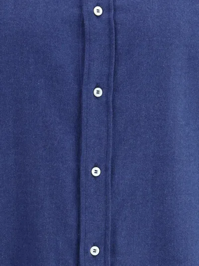 Brunello Cucinelli Tailored Herringbone Shirt Collar Button-down In Blue