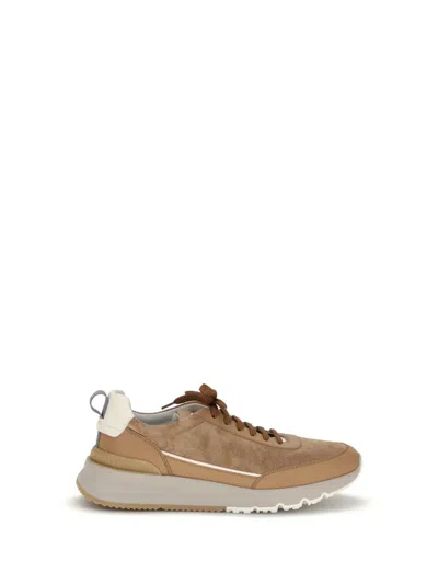 Brunello Cucinelli Low Top Sneakers Contrast Sole In Brown
