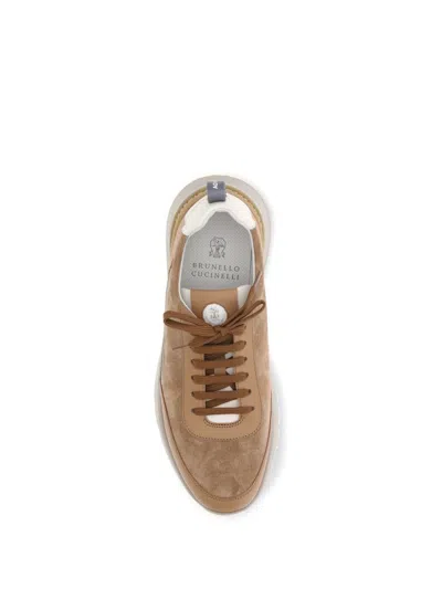 Brunello Cucinelli Low Top Sneakers Contrast Sole In Brown