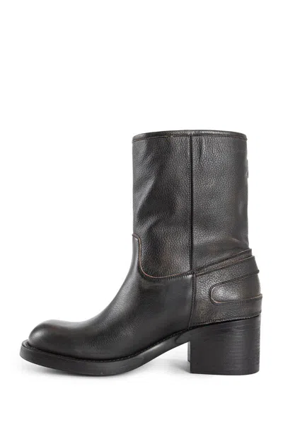 Chloé Dakota Block Heel Buckle Mid-calf Boots In Black
