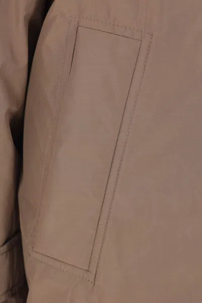 Brunello Cucinelli Short Button Detailing Down Jacket In Brown