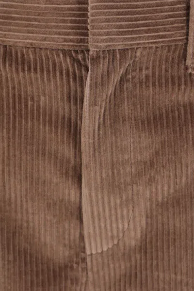 Brunello Cucinelli Women Fluid Corduroy Sartorial Track Trousers With Jewellery In Brown