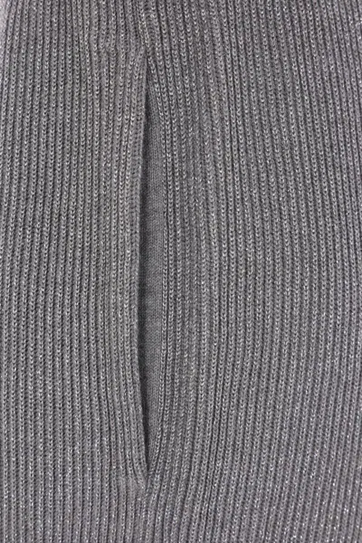 Brunello Cucinelli Vanise Sparkling Knitted Trousers In Gray