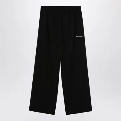 Balenciaga Relaxed Fit Black Wide-leg Trousers In Animal Print