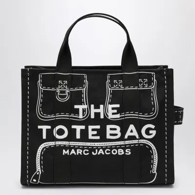 Marc Jacobs The Trompe Loeil Cargo Canvas Medium Tote Bag In Metallic