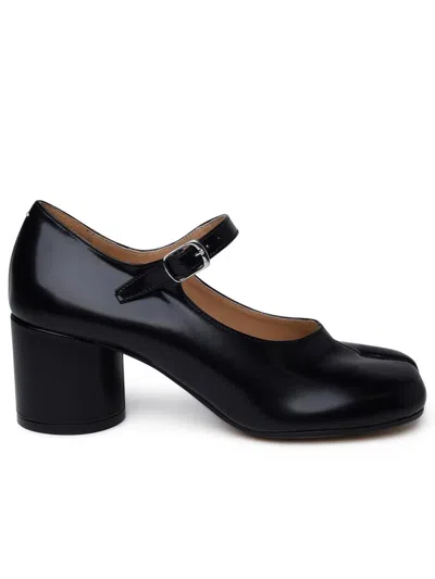 Maison Margiela Tabi Leather Pumps In Black