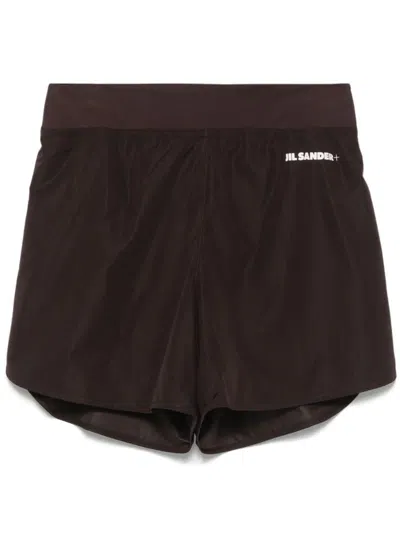 Jil Sander Lightweight Brown Shorts With Wide Waistband In Brown