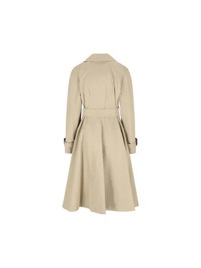 Burberry Cotton Gabardine Trench Coat In Neutral