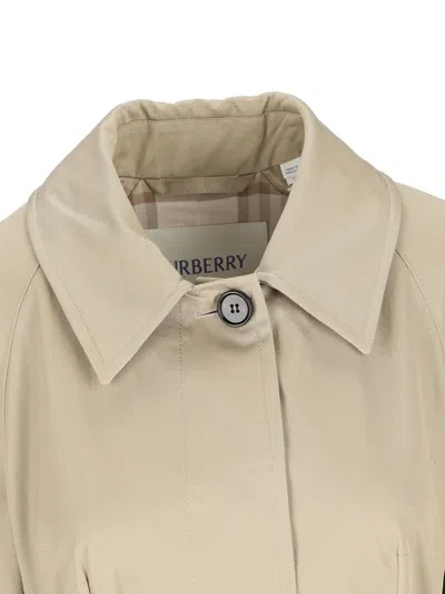 Burberry Cotton Gabardine Trench Coat In Neutral