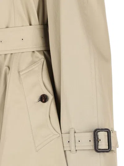 Burberry Cotton Gabardine Trench Coat In Neutral