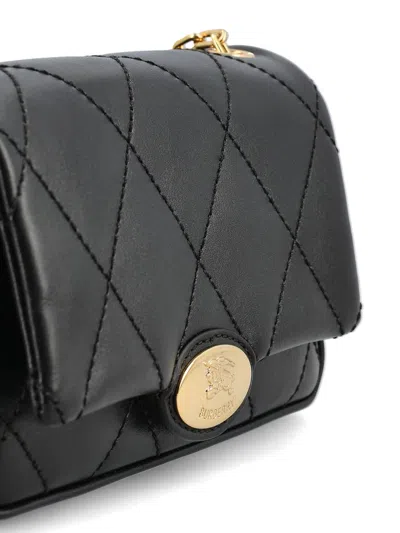 Burberry Small Strand Quilted Leather Shoulder Bag In Black